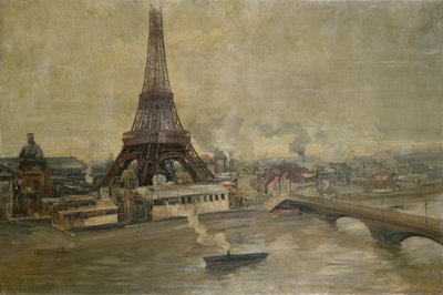 Der Bau des Eiffelturms, Januar 1889 von Paul Louis Delance